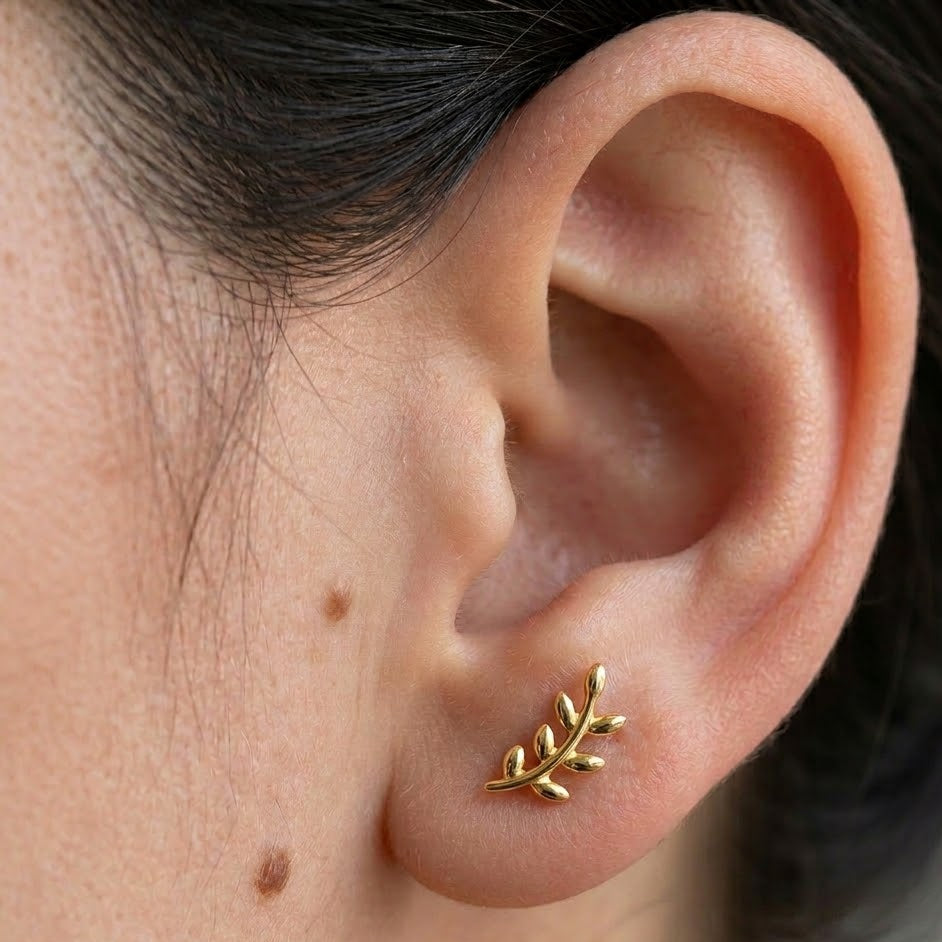 Titanový labret 'Golden Olive Branch'