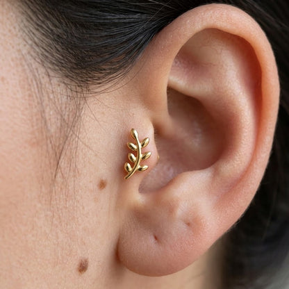 Titanový labret 'Golden Olive Branch'