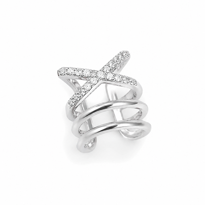 Křížová náušnice ear cuff
