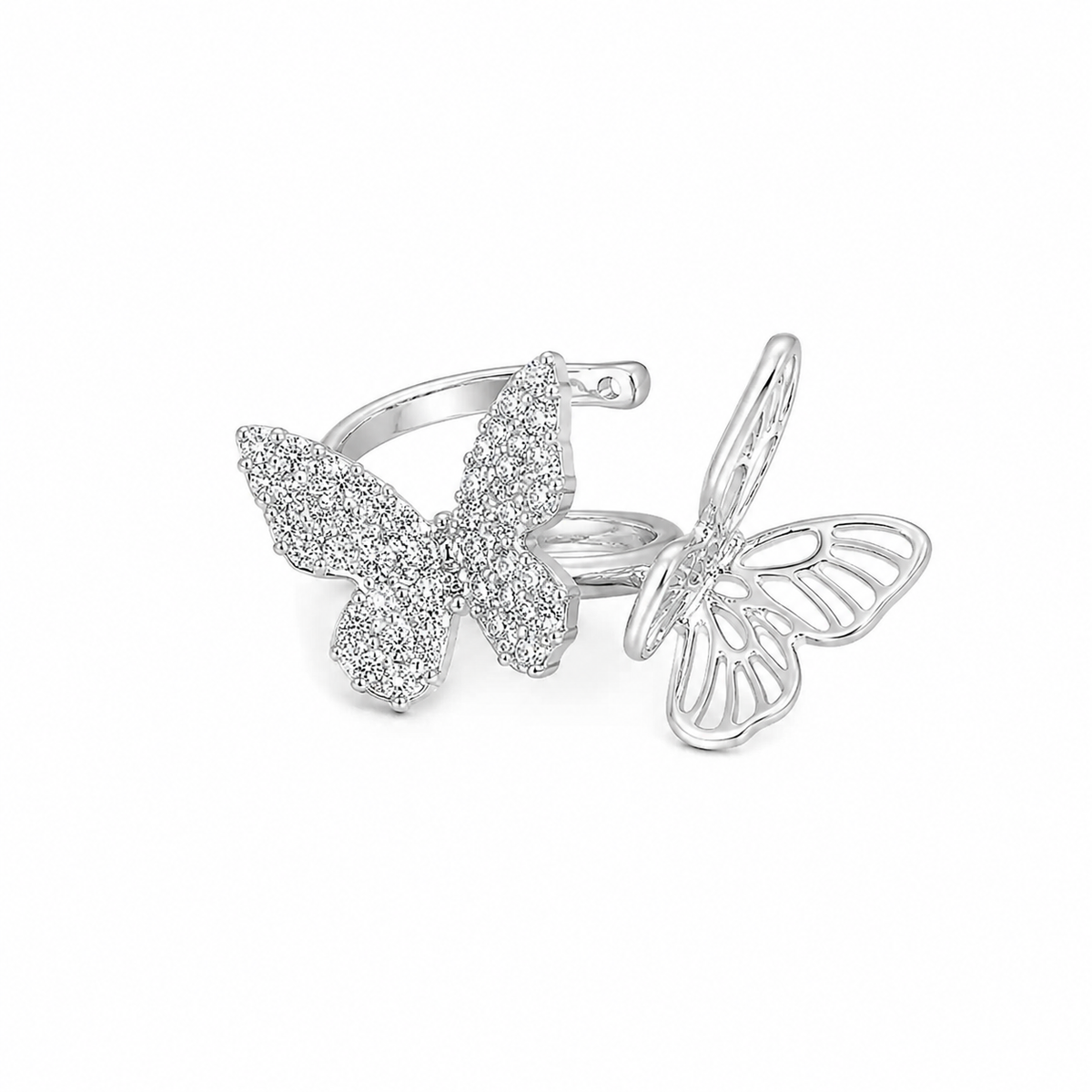 Motýlí náušnice typu ear cuff