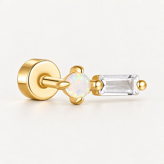 Piercing Náušnica Opal Baguette Ag 925