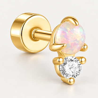Piercing Náušnica Opal Duo Kryštál Ag 925