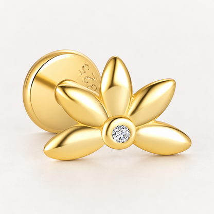 Piercing Náušnica Perla Kvet Ag 925
