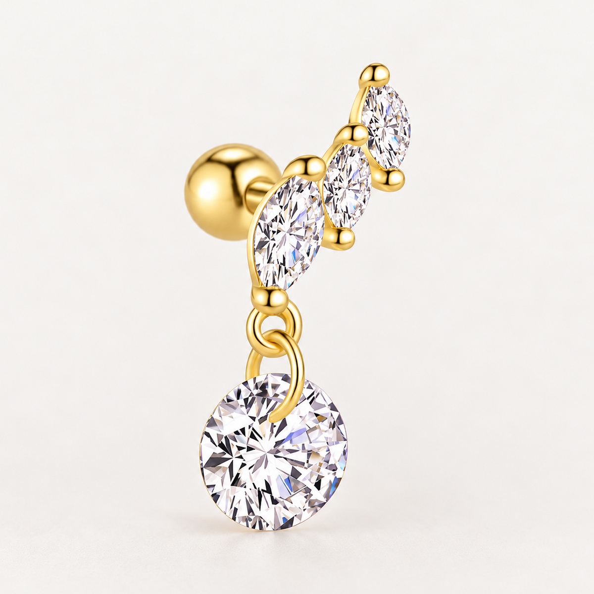 Piercing Náušnica Zirconia Marquise Ag 925