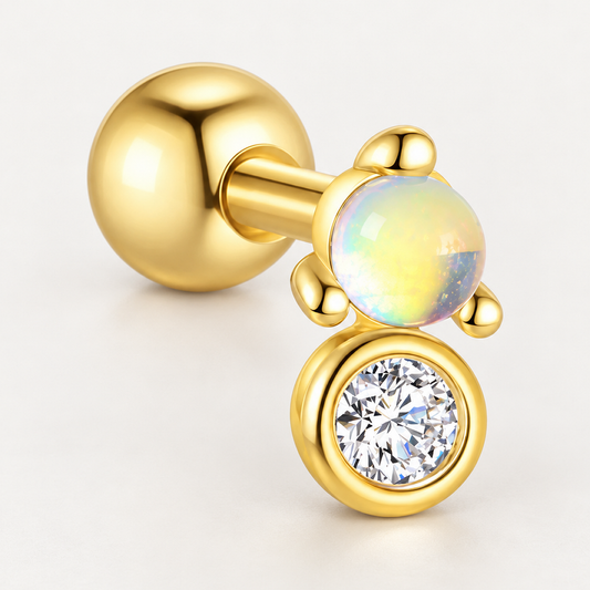 Piercing Náušnica Zirconia Opal Ag 925