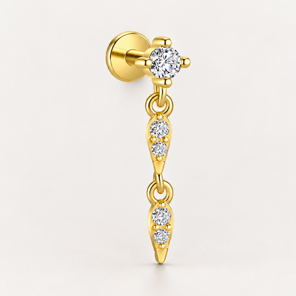 Piercing Náušnica Zirconia Prívesok Marquise Ag 925