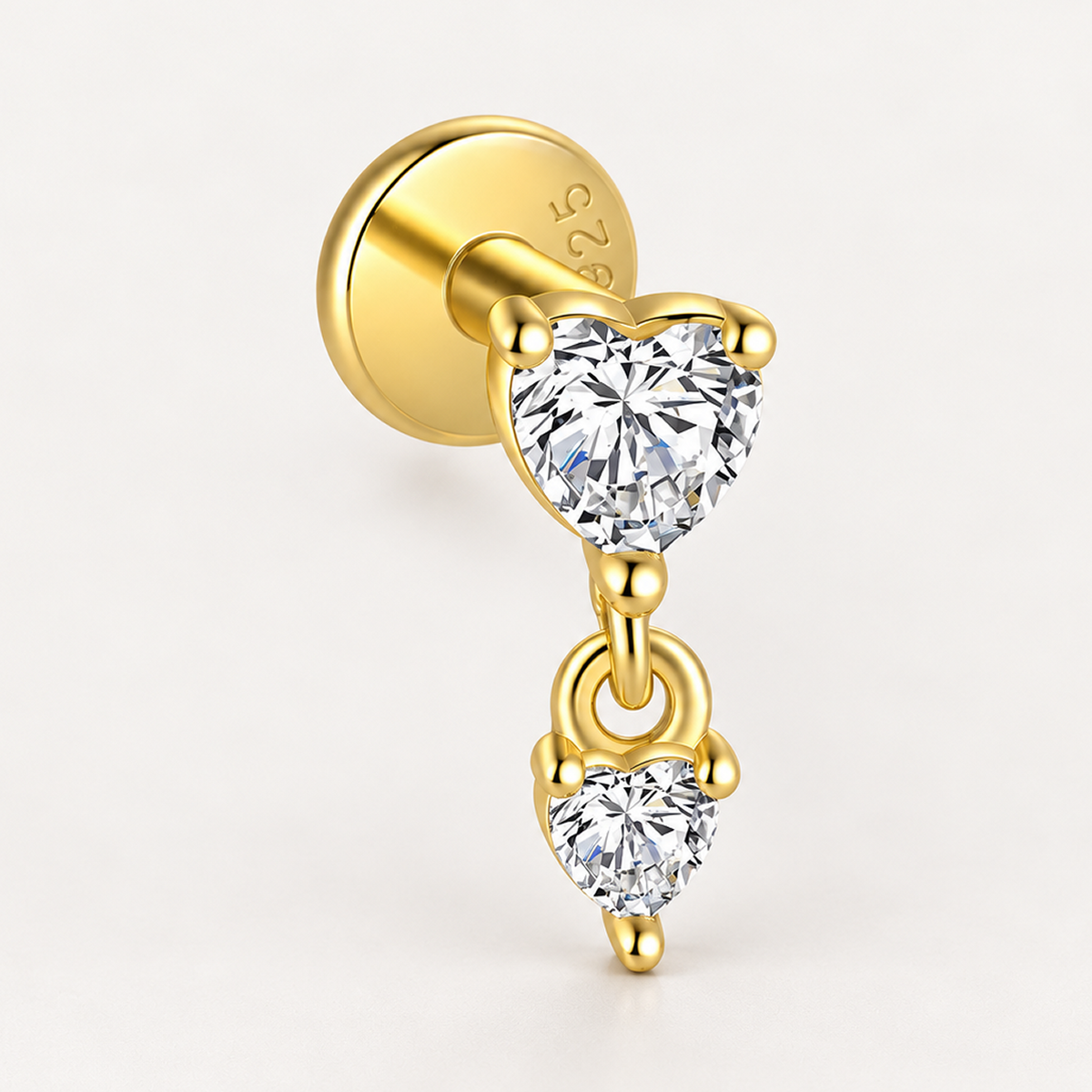 Piercing Náušnica Zirconia Srdce Kvapka Ag 925