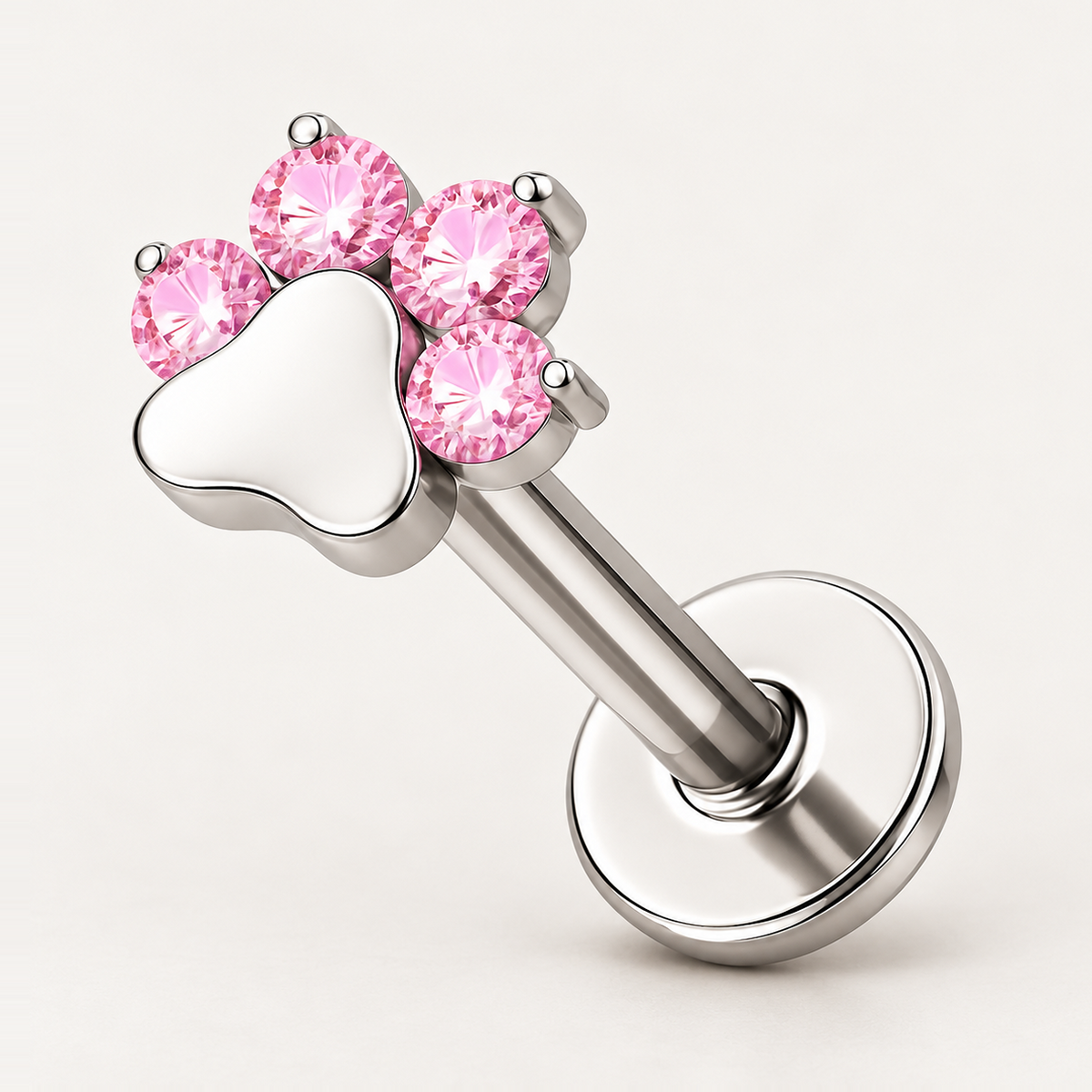Titánový Labret 'Blush Pink Paw'