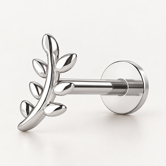 Titánový Labret 'Silver Olive Branch'