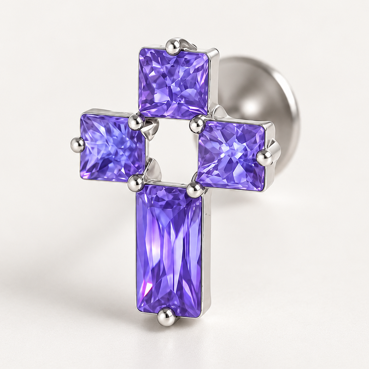 Titánový Labret 'Purple Cross'