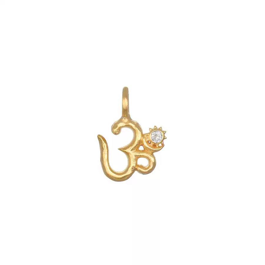 Přívěsek Zlatý symbol Óm se zirkony