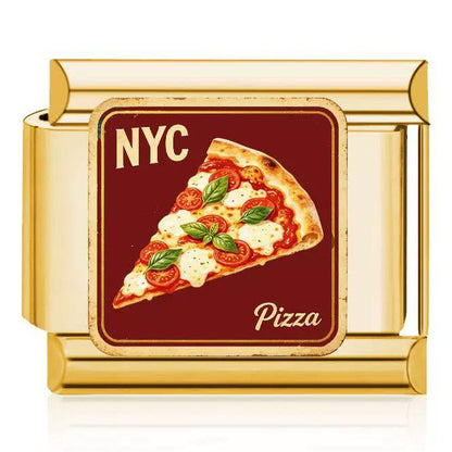 Prívesok New York pizza – Zlatá