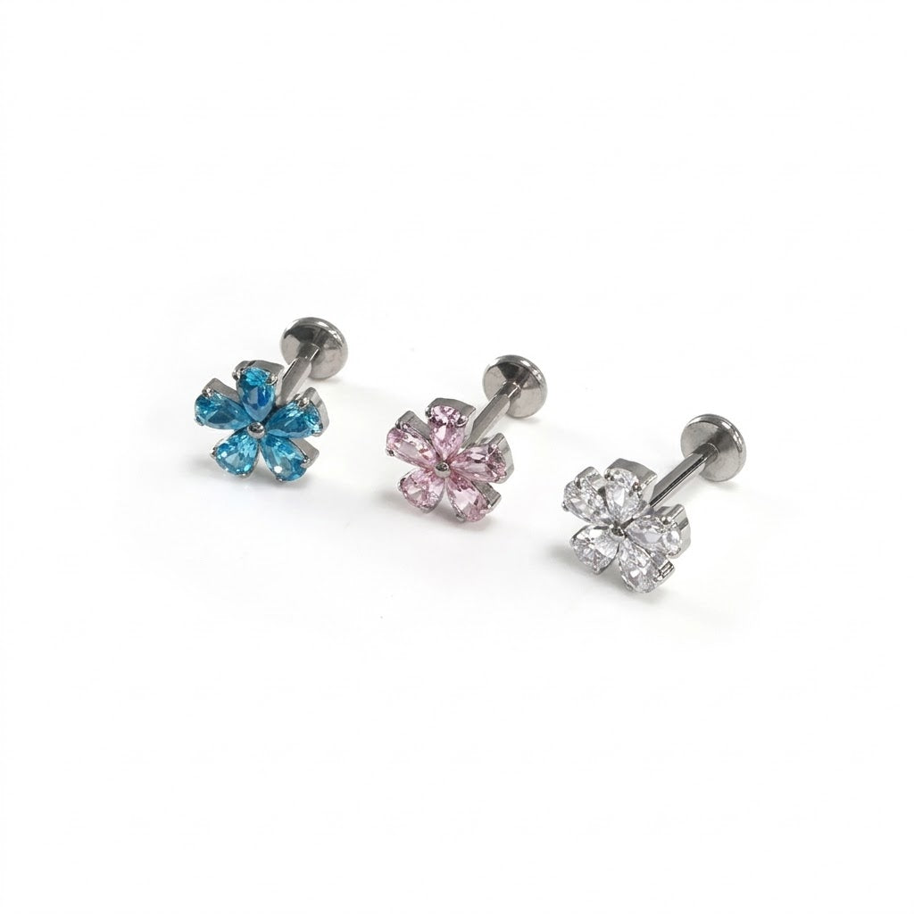 Titanový 'Diamond Bloom' Labret